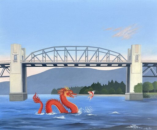 The Dragon and the Koi  by Soizick Meister - 20" x 24"